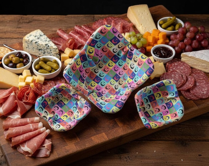 Featured listing image: Set of 3 Handmade Ron Swanson (Inspired) Patterned Quilted Bowl Cozies, Microwave Soup Holders