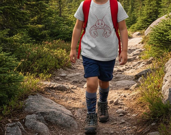 Featured listing image: Kid's Maine Lobster Illustration Kids Tee | Sea Creature Shirt