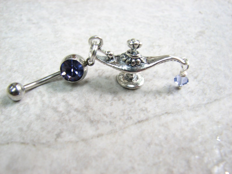 Genie Bottle Belly Ring Aladdins Magic Lamp Belly Button Etsy