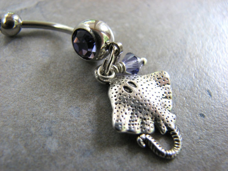 Manta Ray Navel Piercing Stingray Belly Rings Stingray Belly Button Rings Ocean Belly Button Jewelry