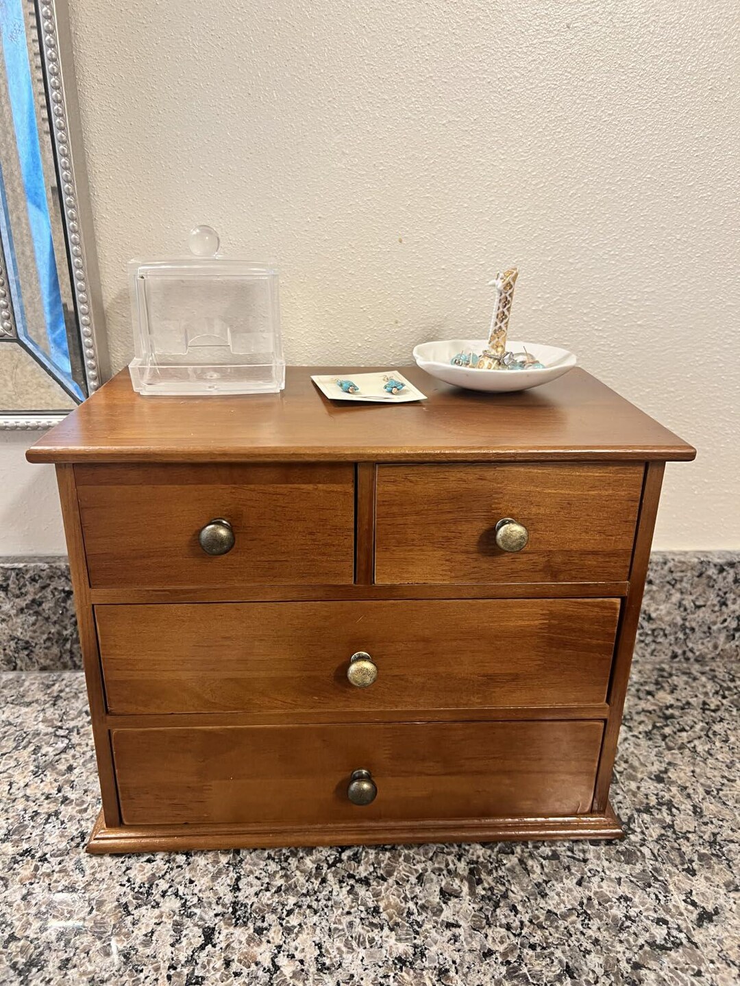 Wooden Desk Organizer With Drawers | Desktop Storage Box | Office Table ...