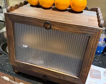 Farmhouse Vintage Wooden Double Layer Bread Storage-Large Capacity