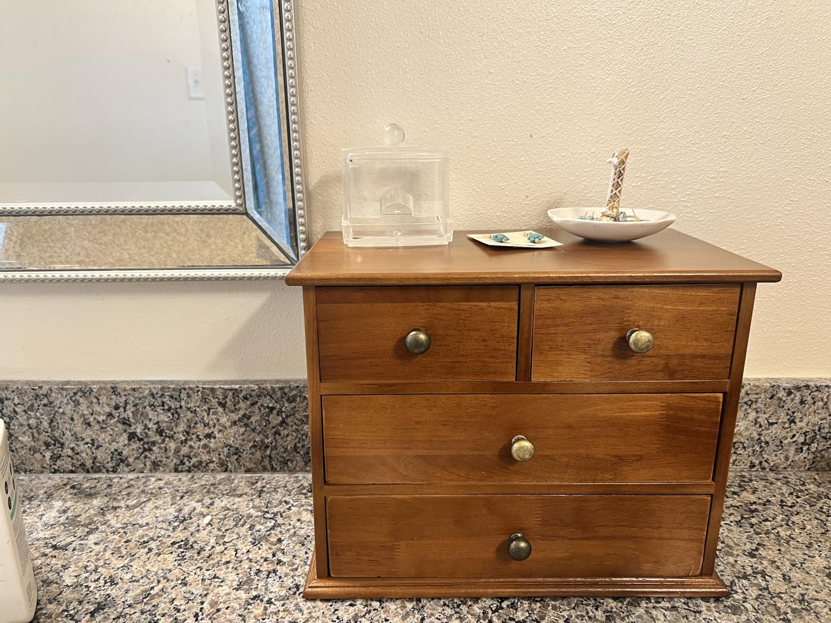 Wooden Desk Organizer With Drawers | Desktop Storage Box | Office Table ...
