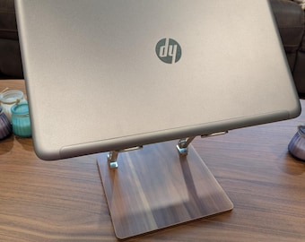 Ergonomic Wood Laptop Stand – Adjustable Foldable Riser for 10-16" Laptops, Royal Teak Finish