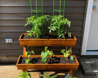 3-Tier Wooden Vertical Garden Planter Box for Patio & Balcony