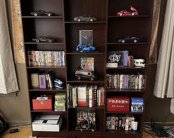 6-Tier Triple Wide Bookshelf with Open Shelves, 74” Tall Large Bookcase, Display Storage Rack