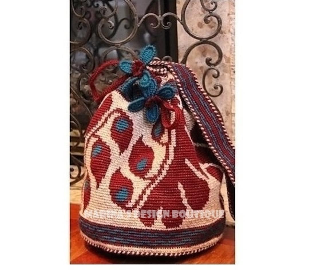 Iris Meadow Shoulder Drawstring Bag PDF Crochet Pattern 