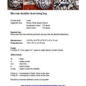 Blossom Shoulder Drawstring Bag PDF Crochet Pattern image 5