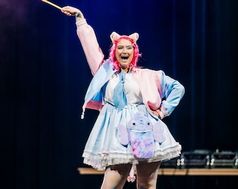 MAGICAL THEM || Pink and Blue Gingham Mini Skirt and Seifuku Blouse || Pastel Kei, Mahou Kei, Sweet Lolita, Yume Kawaii
