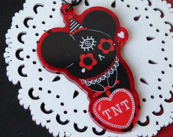 SPOOKY MOUSE | TNT Acrylic Keychain || Circus Mouse | Kawaii Clown | Creepy Cute | Cute Clown Guro Lolita Yami Kawaii | Eyedolatry