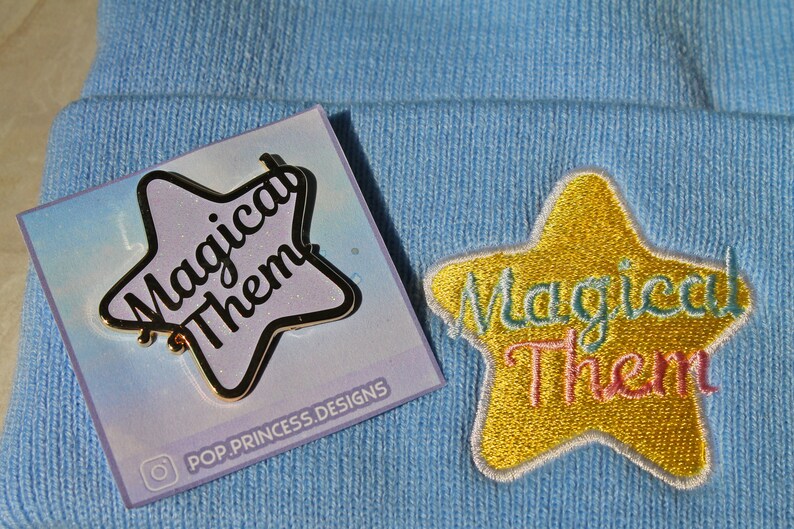 MAGICAL THEM Enamel Star Pin They Them Pin Pronoun Pin Non Binary Pronouns Queer Demigender LGBTQIA image 5