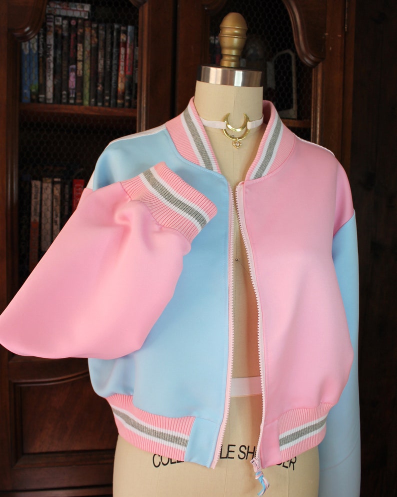 MAGICAL THEM Pastel Color Block Bomber Jacket Kawaii Etsy