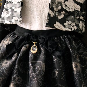 GRAMARYE Third Eye | Black and Gold Gothic Lolita Celestial Moon Skirt | Gothic Skirt | Gothic Lolita | Black Skirt