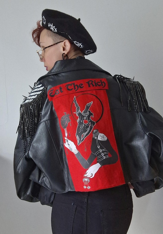 CUSTOM ORDER Eat the Rich | Battle Jacket Pagan Heart Deer Skull