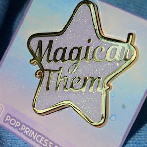 MAGICAL THEM Enamel Star Pin They Them Pin Pronoun Pin Non Binary Pronouns Queer Demigender LGBTQIA image 1