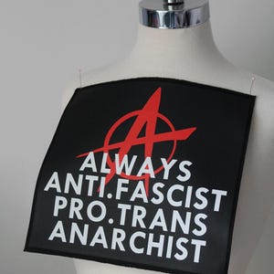 MOTSTÅ | 'Alltid AntiFa, ProTrans, Anarkist' Transflagga | Icke-binär Pride | Trans Pride | Queer Gay HBTQIA Prideflagga