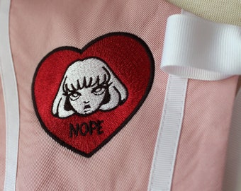 LVH x PP | Pink 'NOPE' Sailor Collar with Eyes || Detachable || Gothic Lolita | Punk | Alt Fashion | Evil Eye