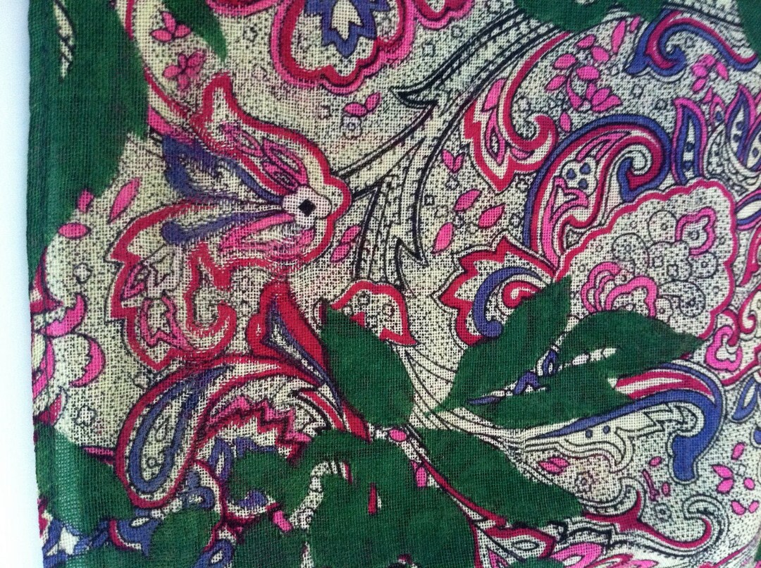 Vintage 1950s VERA NEUMANN RARE Floral Wool Scarf With Pink - Etsy