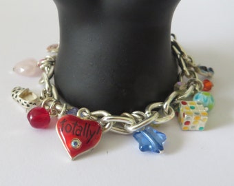 Silver Tone Vintage Charms Bracelet