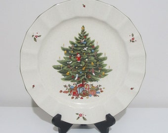 Vintage Mikasa Happy Holidays Christmas Tree Salad Plate Made in Japan