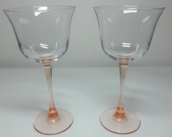 Boho Rose Pink Stemmed Colored Wine Glasses