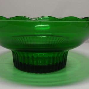 Vintage E.O. Brody Scalloped Shape /  Pedestal Green Dish