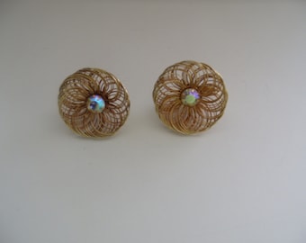 Sarah Coventry Aura Borealis Rhinestone Earrings