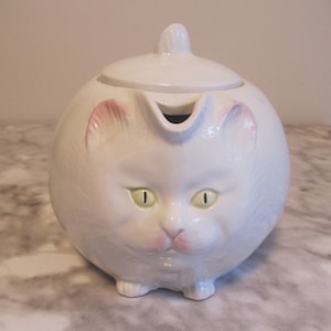 Horchow Bule De Cerâmica Fat Kitty Pintado à Mão