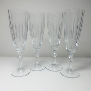 Vintage italienische Cellini Kristallflöte Champagner Gläser Set von vier (4)