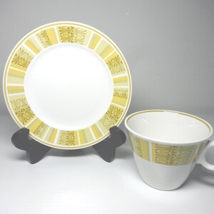 Antiqua White Stone Ware Franziskaner Teetasse und Untertasse Set