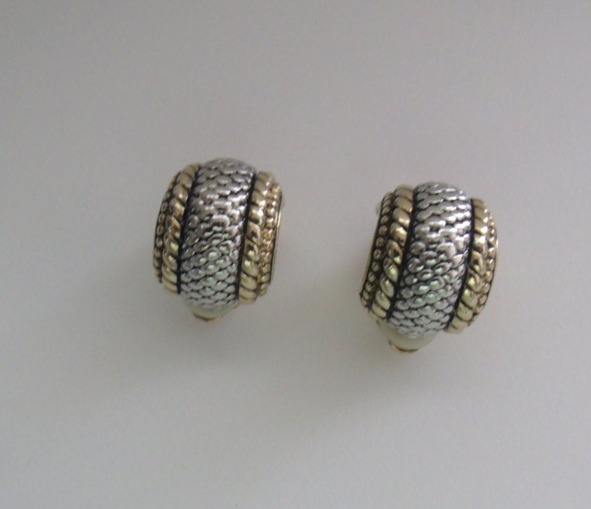 Vintage Gold and Silver Tone Clip on Earrings - Etsy