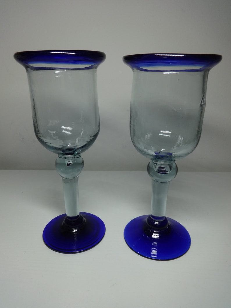 Hand Blown Wine Glasses Mexican Etsy