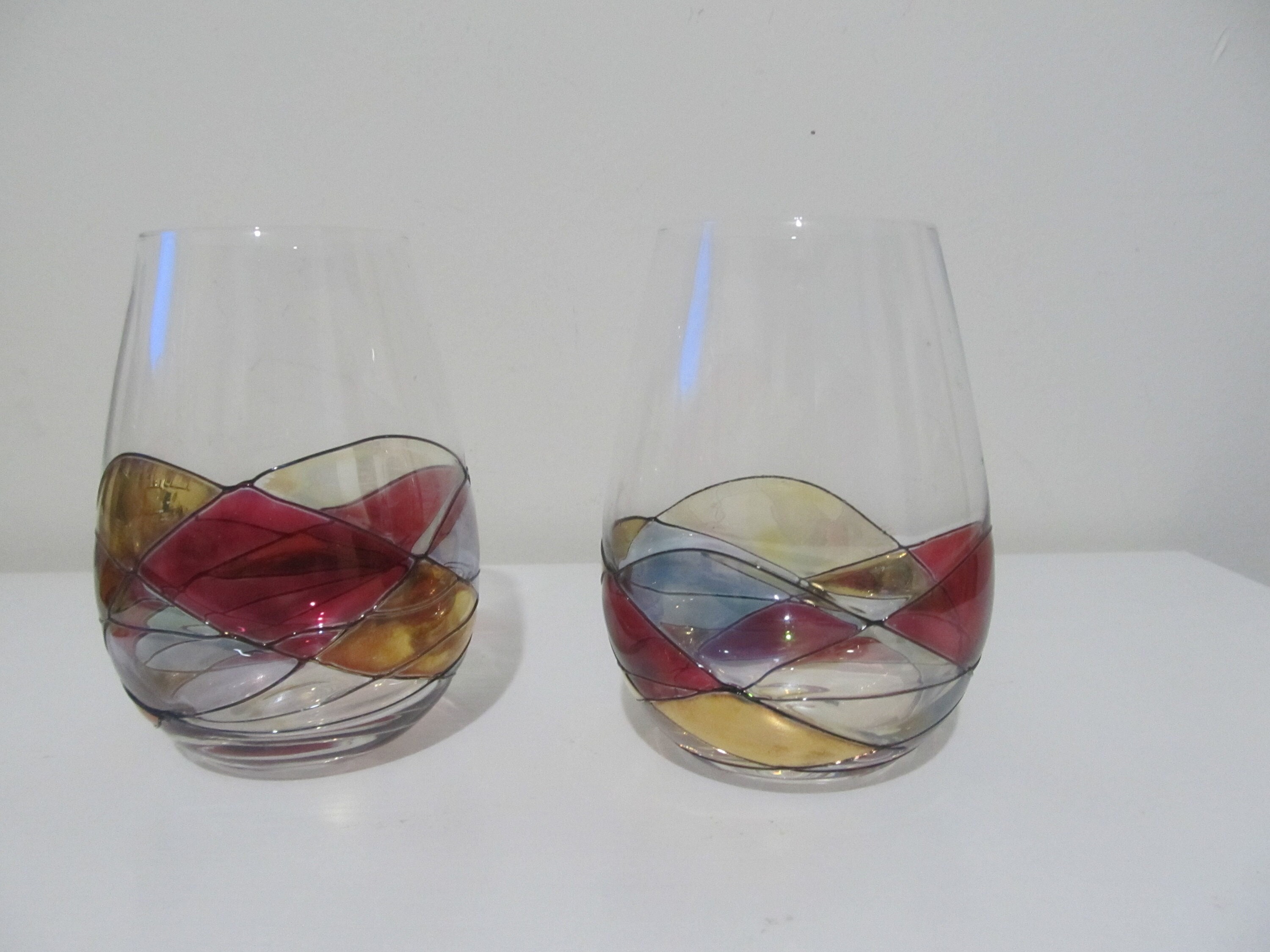 Cornet B Barcelona Sagrada Stemless Wine Glasses Set of 2 Wine