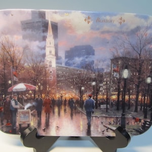 Vintage Rare Postcards By Thomas Kinkade &quot;Boston&quot; Collector&#39;s Plate The Bradford Exchange 1994