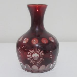 Natchman Bohemian Burgundy Crystal Vase