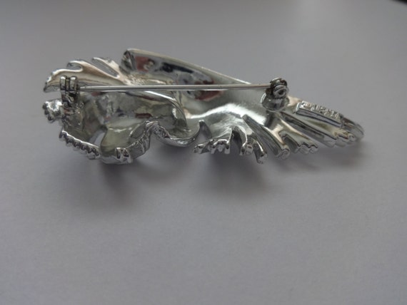 Hallmarked Vintage Lisner Silver Tone Brooch #lis… - image 2