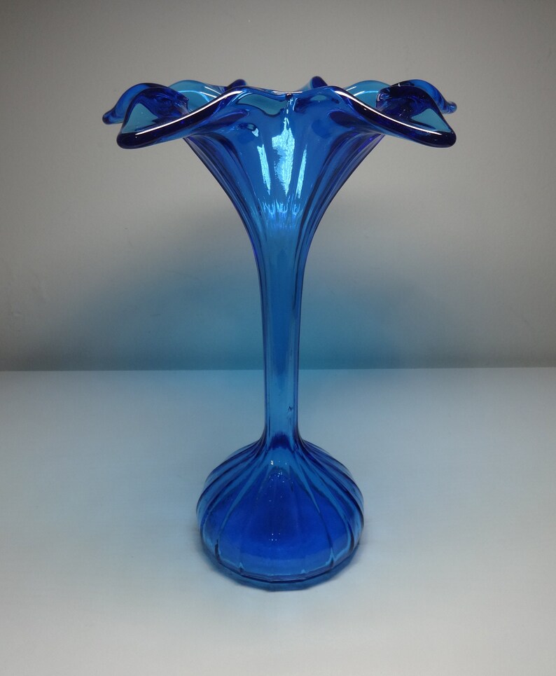 Vintage Cobalt Blue Flower Vase Made in Italy Etsy