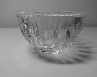 Vintage Orrefors Sweden Crystal Round Heavy Glass Vase