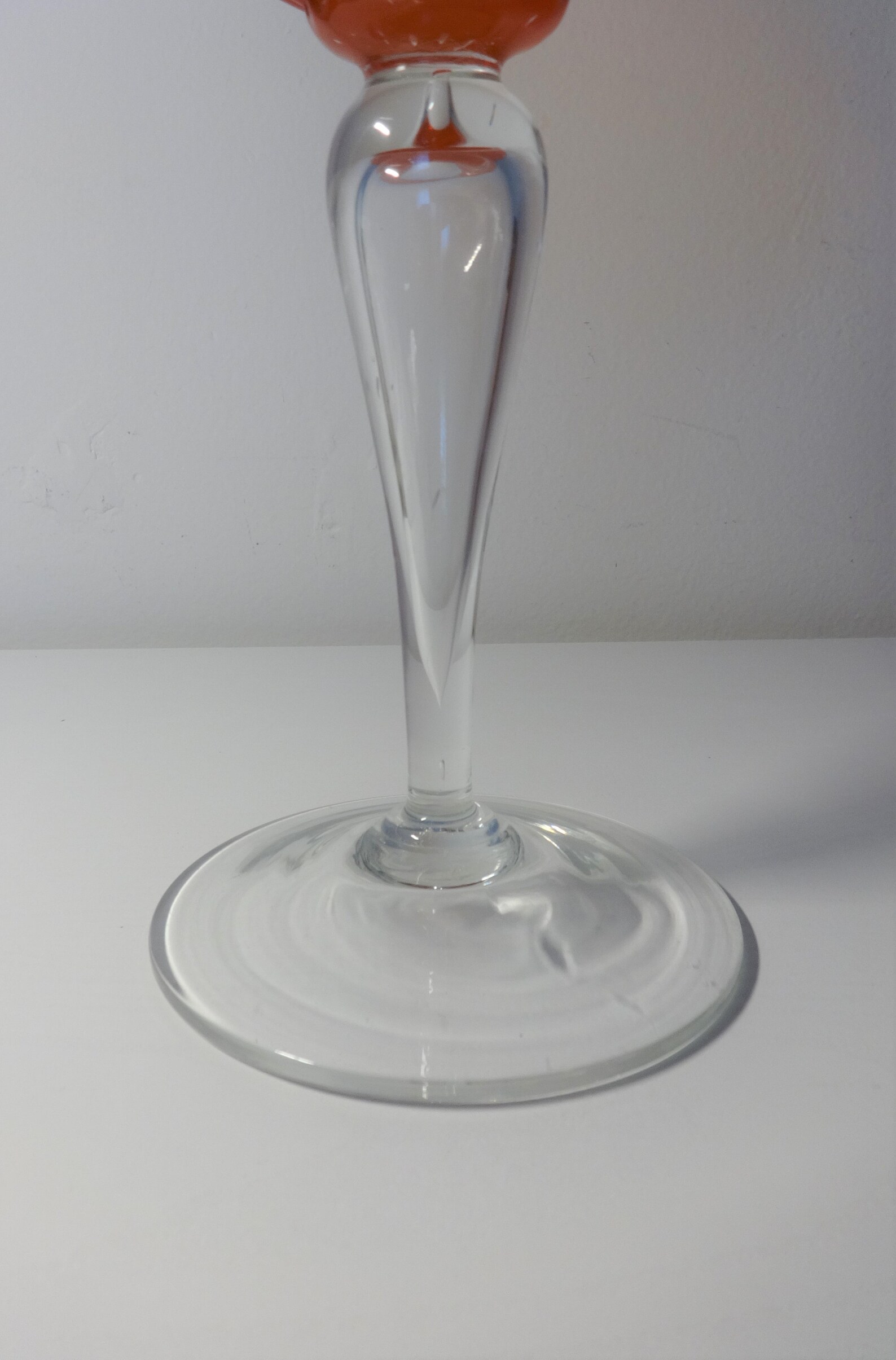 Vintage Orange / Glass Clear Stem Oversized Wine Glass Vase Etsy