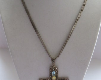 Vintage 925 Sterling Silver Chain with Cross Pendant