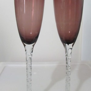 Amethyst Twisted Stem Champagne Glasses Set of Two (2)