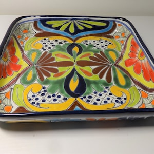 Vintage Talavera Mexican Hand Painted Tray