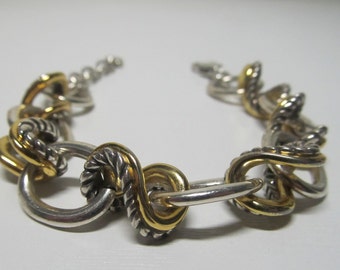 ヴィンテージ ブライトン エンブレイス コレクタブル ダブルツイスト ゴールド＆シルバー ブレスレット