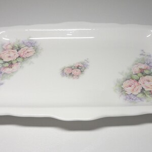 Plateau floral vintage couronne Victoria Staffordshire, Angleterre, porcelaine fine