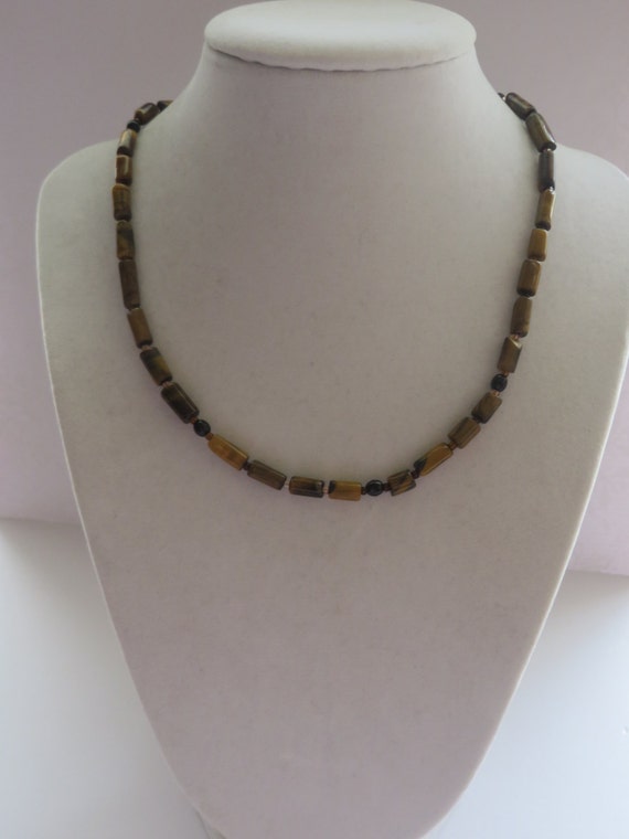 Vintage Tumbled Golden Tiger Eye Stones Necklace