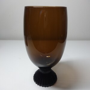 Vintage Lenox Crystal Tempo Nutmeg Brown Water Goblets Set of Two (2)