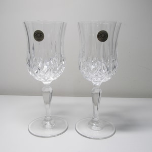 Vintage Royal Crystal Rock Oper Wasser Kelch 24% Bleikristall Made in Italy Set von 2