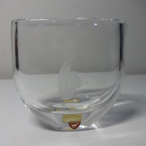 Vintage Orrefors Sweden Etched Little Girl Vase Svenskt Glass Stockholm