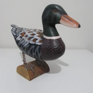 Wood Mallard Duck Figure