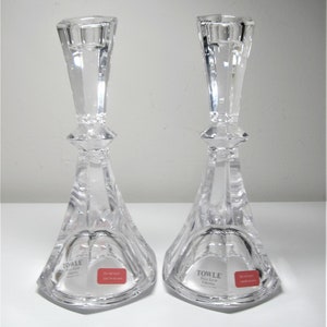 Towle Full Lead Crystal Candlestick Set of Two (2)